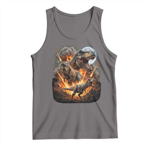 Funny Dinosaur Meteorite Strike Tank Top Epic Paleontology Gift TS12 Deep Heather Print Your Wear