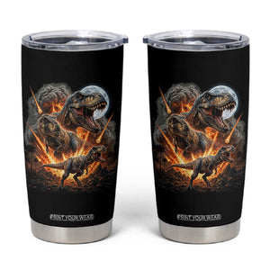 Funny Dinosaur Meteorite Strike Tumbler Cup Epic Paleontology Gift TS12 Black Print Your Wear