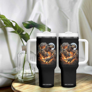 Funny Dinosaur Meteorite Strike Tumbler With Handle Epic Paleontology Gift TS12 Print Your Wear