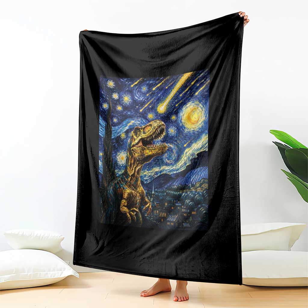 Dinosaur Starry Night Meteor Shower Throw Blanket Astronomy Lover Gift TS12 Print Your Wear