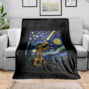 Dinosaur Starry Night Meteor Shower Throw Blanket Astronomy Lover Gift TS12 Print Your Wear