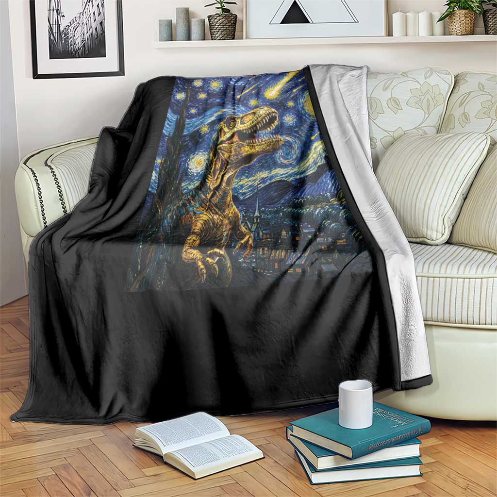 Dinosaur Starry Night Meteor Shower Throw Blanket Astronomy Lover Gift TS12 Print Your Wear