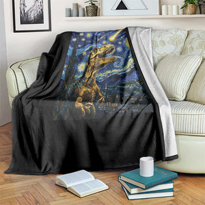 Dinosaur Starry Night Meteor Shower Throw Blanket Astronomy Lover Gift TS12 Print Your Wear