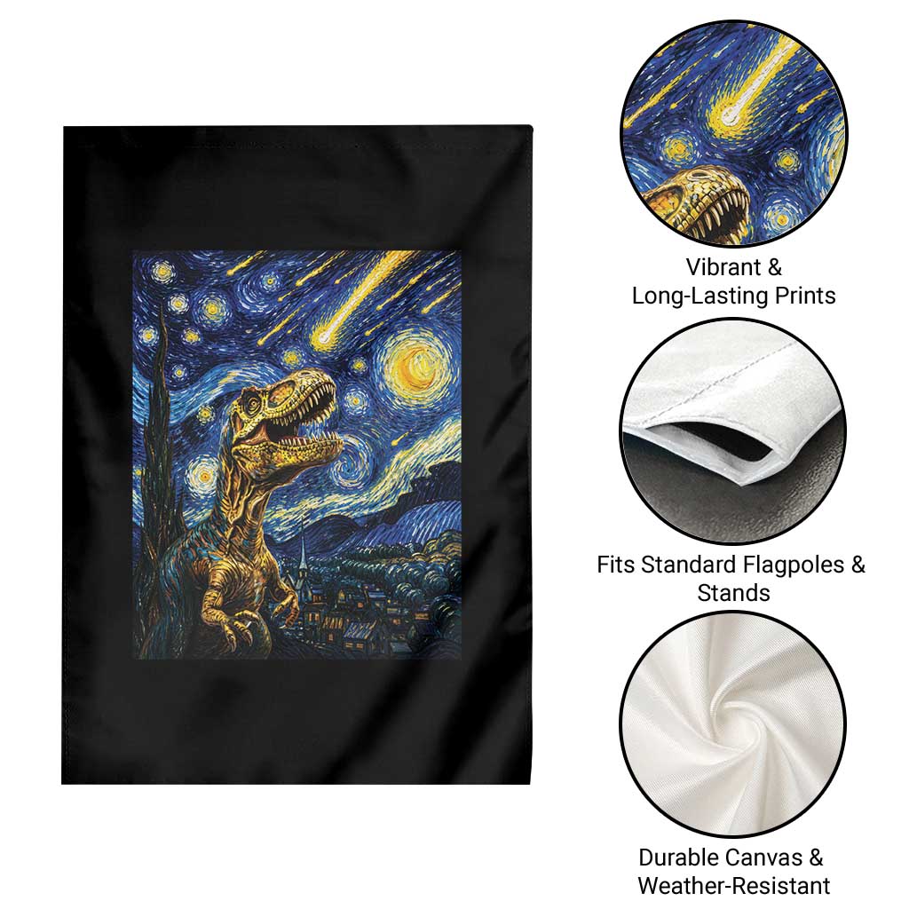 Dinosaur Starry Night Meteor Shower Garden Flag Astronomy Lover Gift TS12 Print Your Wear