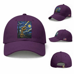 Dinosaur Starry Night Meteor Shower Baseball Cap Astronomy Lover Gift TS12 Baseball Cap Universal Fit Purple Print Your Wear