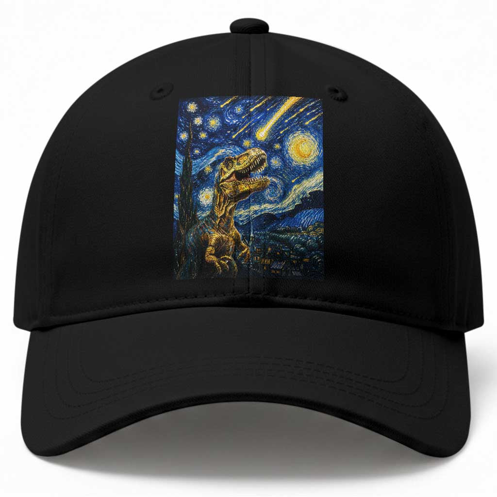 Dinosaur Starry Night Meteor Shower Baseball Cap Astronomy Lover Gift TS12 Print Your Wear