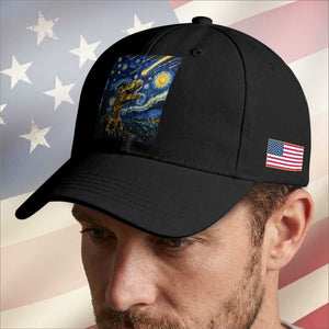 Dinosaur Starry Night Meteor Shower Baseball Cap Astronomy Lover Gift TS12 Print Your Wear