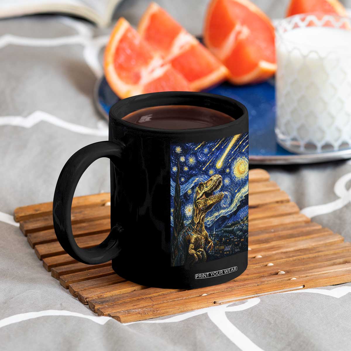 Dinosaur Starry Night Meteor Shower Coffee Mug Astronomy Lover Gift TS12 Print Your Wear
