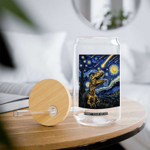 Dinosaur Starry Night Meteor Shower Glass Can Astronomy Lover Gift TS12 Print Your Wear