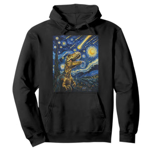 Dinosaur Starry Night Meteor Shower Hoodie Astronomy Lover Gift TS12 Black Print Your Wear