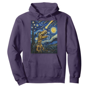 Dinosaur Starry Night Meteor Shower Hoodie Astronomy Lover Gift TS12 Purple Print Your Wear