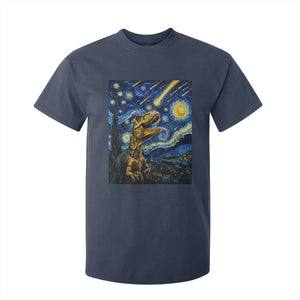 Dinosaur Starry Night Meteor Shower T Shirt For Kid Astronomy Lover Gift TS12 Navy Print Your Wear