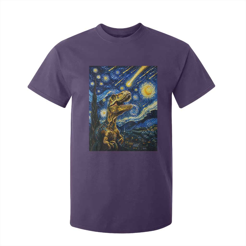 Dinosaur Starry Night Meteor Shower T Shirt For Kid Astronomy Lover Gift TS12 Purple Print Your Wear