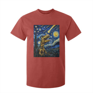 Dinosaur Starry Night Meteor Shower T Shirt For Kid Astronomy Lover Gift TS12 Red Print Your Wear