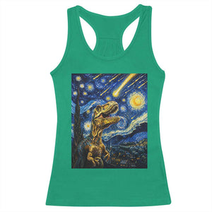 Dinosaur Starry Night Meteor Shower Racerback Tank Top Astronomy Lover Gift TS12 Irish Green Print Your Wear