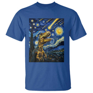 Dinosaur Starry Night Meteor Shower T Shirt Astronomy Lover Gift TS12 Royal Blue Print Your Wear