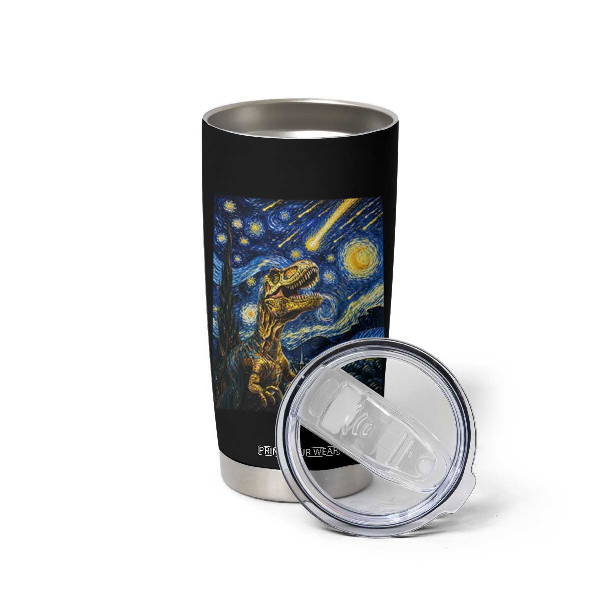 Dinosaur Starry Night Meteor Shower Tumbler Cup Astronomy Lover Gift TS12 Print Your Wear