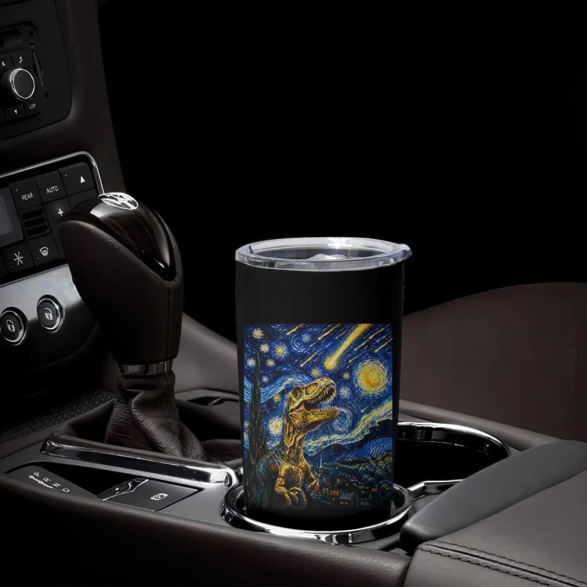 Dinosaur Starry Night Meteor Shower Tumbler Cup Astronomy Lover Gift TS12 Print Your Wear