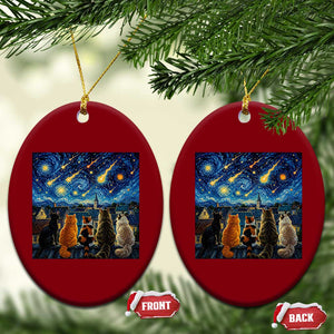 Starry Night Cats Watching Meteors Ceramic Ornament Astronomy Lover Gift TS12 Print Your Wear