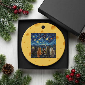 Starry Night Cats Watching Meteors Ceramic Ornament Astronomy Lover Gift TS12 1pc Yellow Cheese Print Your Wear