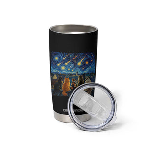 Starry Night Cats Watching Meteors Tumbler Cup Astronomy Lover Gift TS12 Print Your Wear