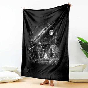 Bigfoot Camping Under Meteor Showers Throw Blanket Stargazer Gift TS12 Print Your Wear