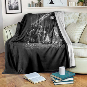 Bigfoot Camping Under Meteor Showers Throw Blanket Stargazer Gift TS12 Print Your Wear