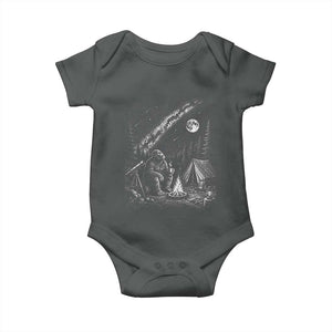 Bigfoot Camping Under Meteor Showers Baby Onesie Stargazer Gift TS12 Dark Heather Print Your Wear