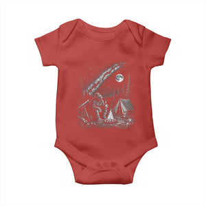 Bigfoot Camping Under Meteor Showers Baby Onesie Stargazer Gift TS12 Red Print Your Wear