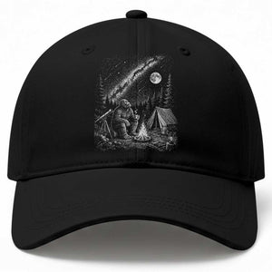 Bigfoot Camping Under Meteor Showers Baseball Cap Stargazer Gift TS12 Print Your Wear