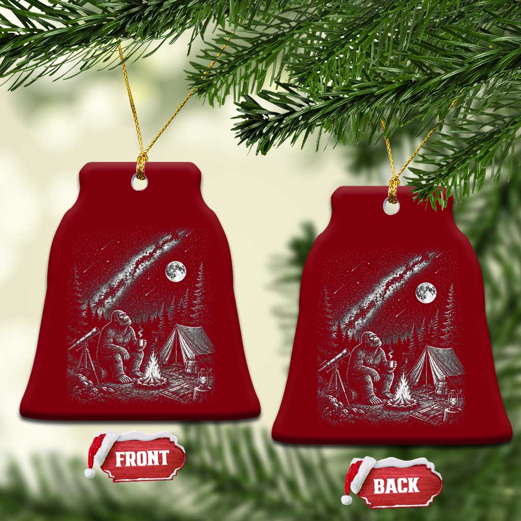 Bigfoot Camping Under Meteor Showers Ceramic Ornament Stargazer Gift TS12 Print Your Wear