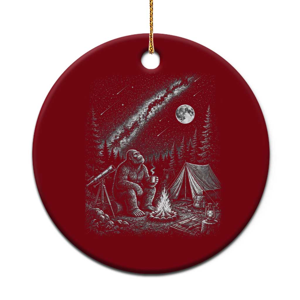 Bigfoot Camping Under Meteor Showers Ceramic Ornament Stargazer Gift TS12 1pc Red Print Your Wear