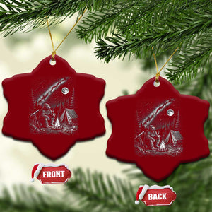 Bigfoot Camping Under Meteor Showers Ceramic Ornament Stargazer Gift TS12 Print Your Wear