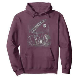 Bigfoot Camping Under Meteor Showers Hoodie Stargazer Gift TS12 Maroon Print Your Wear