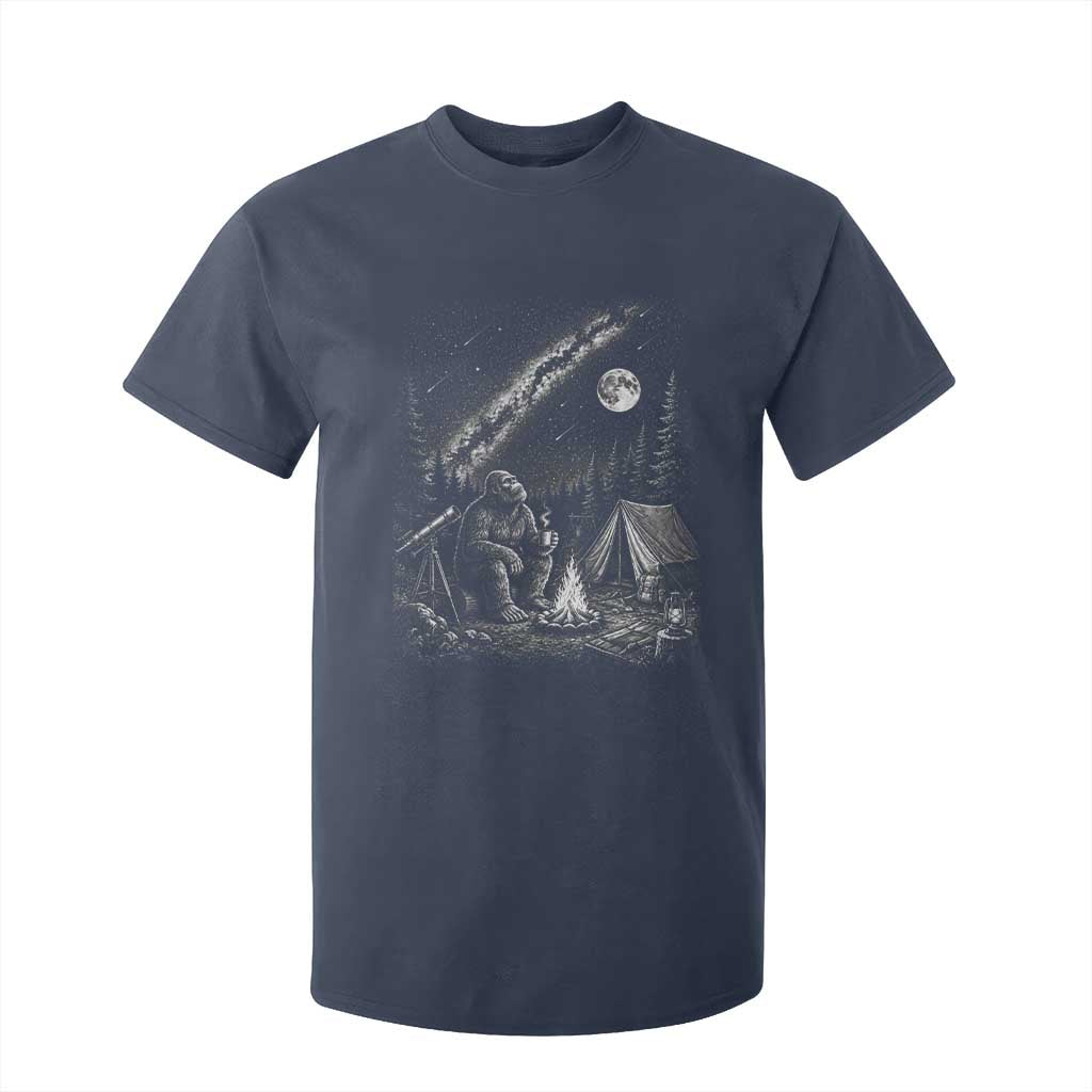Bigfoot Camping Under Meteor Showers T Shirt For Kid Stargazer Gift TS12 Navy Print Your Wear