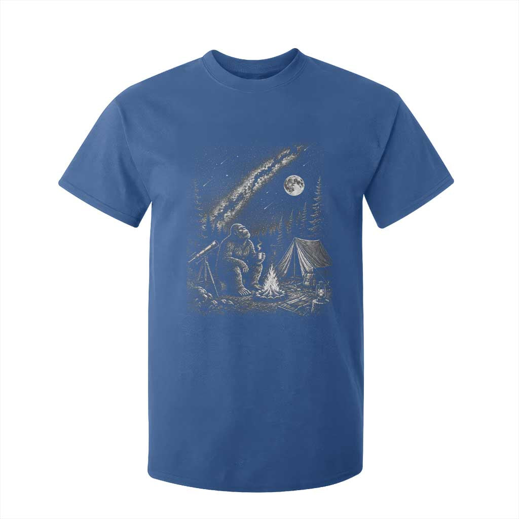 Bigfoot Camping Under Meteor Showers T Shirt For Kid Stargazer Gift TS12 Royal Blue Print Your Wear