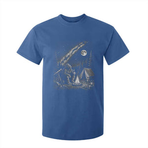 Bigfoot Camping Under Meteor Showers T Shirt For Kid Stargazer Gift TS12 Royal Blue Print Your Wear
