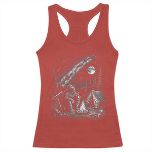 Bigfoot Camping Under Meteor Showers Racerback Tank Top Stargazer Gift TS12 Red Print Your Wear