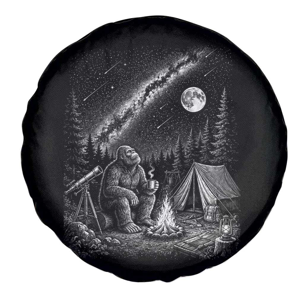 Bigfoot Camping Under Meteor Showers Spare Tire Cover Stargazer Gift TS12 Print Your Wear