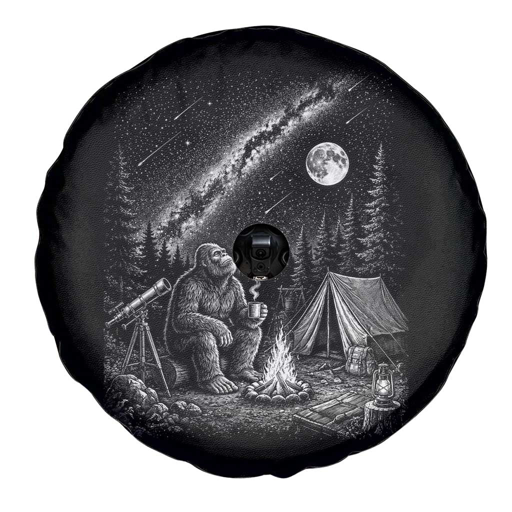 Bigfoot Camping Under Meteor Showers Spare Tire Cover Stargazer Gift TS12 Print Your Wear