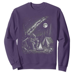 Bigfoot Camping Under Meteor Showers Sweatshirt Stargazer Gift TS12 Purple Print Your Wear