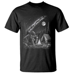 Bigfoot Camping Under Meteor Showers T Shirt Stargazer Gift TS12 Black Print Your Wear