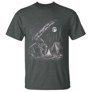 Bigfoot Camping Under Meteor Showers T Shirt Stargazer Gift TS12 Dark Heather Print Your Wear