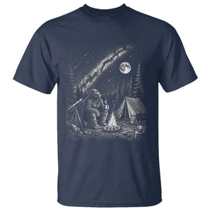 Bigfoot Camping Under Meteor Showers T Shirt Stargazer Gift TS12 Navy Print Your Wear