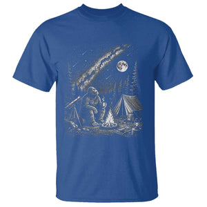 Bigfoot Camping Under Meteor Showers T Shirt Stargazer Gift TS12 Royal Blue Print Your Wear