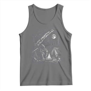 Bigfoot Camping Under Meteor Showers Tank Top Stargazer Gift TS12 Black Heather Print Your Wear