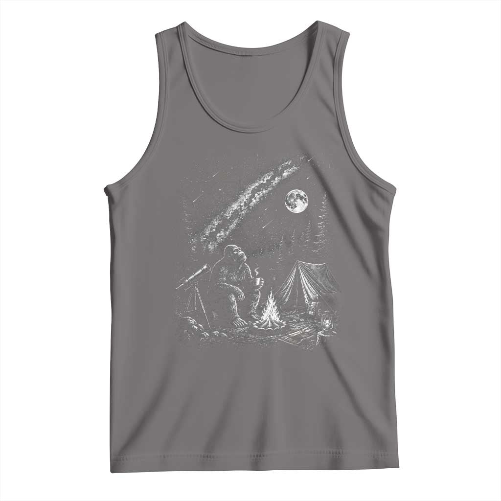 Bigfoot Camping Under Meteor Showers Tank Top Stargazer Gift TS12 Deep Heather Print Your Wear