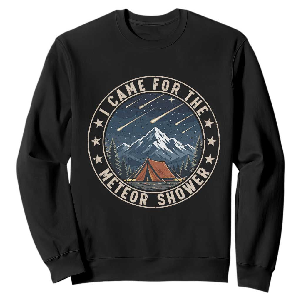 I Came For The Meteor Shower Sweatshirt Funny Astronomy Camping TS12 Black Print Your Wear