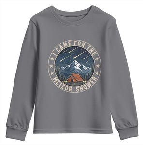 I Came For The Meteor Shower Youth Sweatshirt Funny Astronomy Camping TS12 Charcoal Print Your Wear