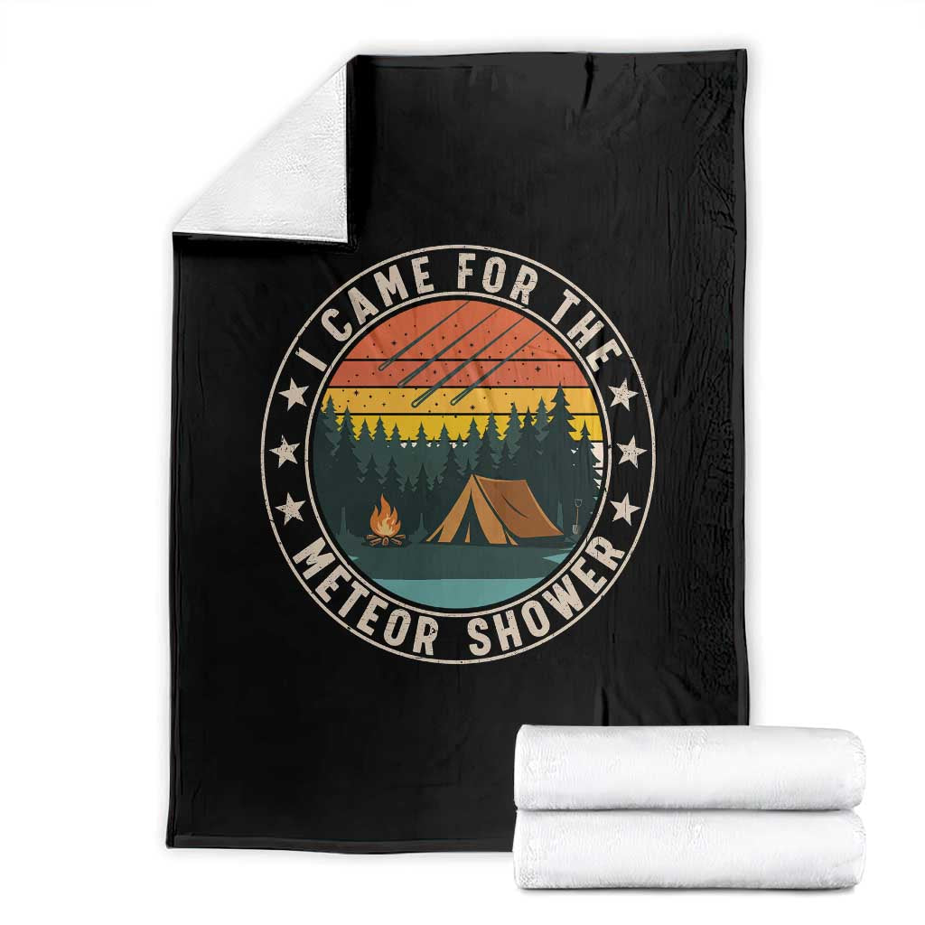 I Came For The Meteor Shower Throw Blanket Stargazer Camping Gift TS12 Black Print Your Wear